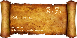 Rab Fanni névjegykártya