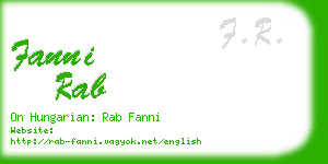 fanni rab business card